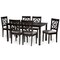 Baxton Studio Renaud Modern and Contemporary Grey Fabric and Dark Brown Finished Wood 7-Piece Dining Set 174-10536-10519-Zoro - alternate 1